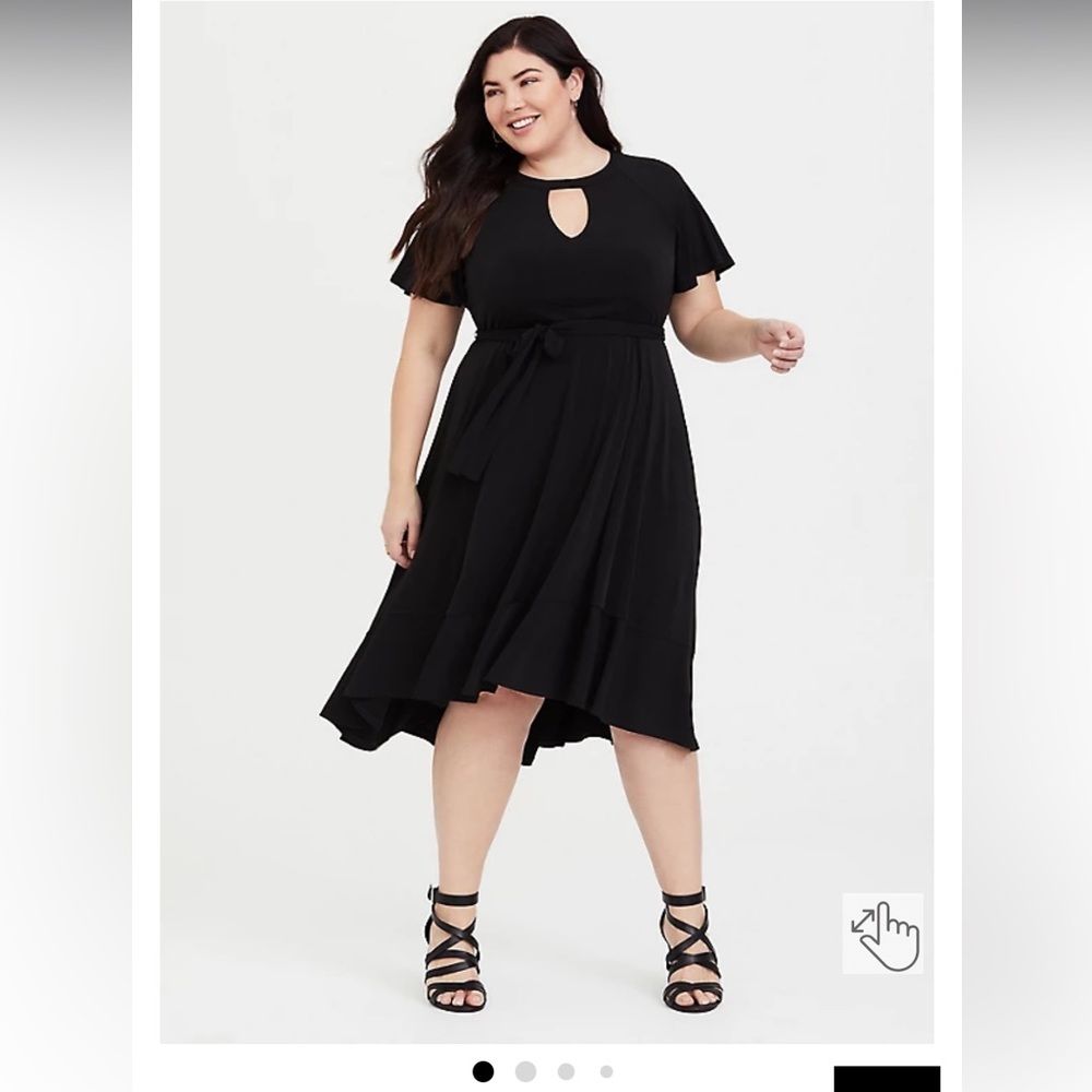 Torrid Black Studio Knit Hi-Lo Skater Dress - Size 2XL